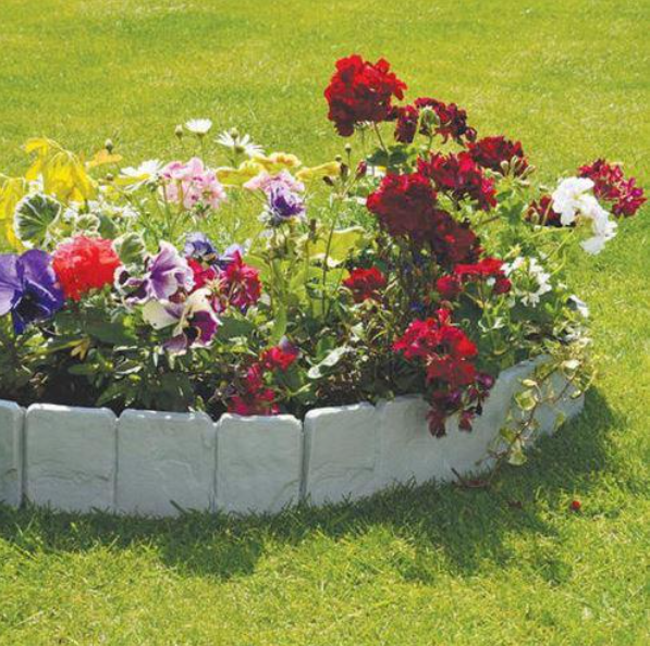 Set 10 x Bordura din plastic cu aspect de piatra