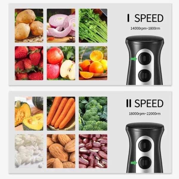 Set blender de mâna 4 in 1, 1500W cu 2 viteze și funcție turbo