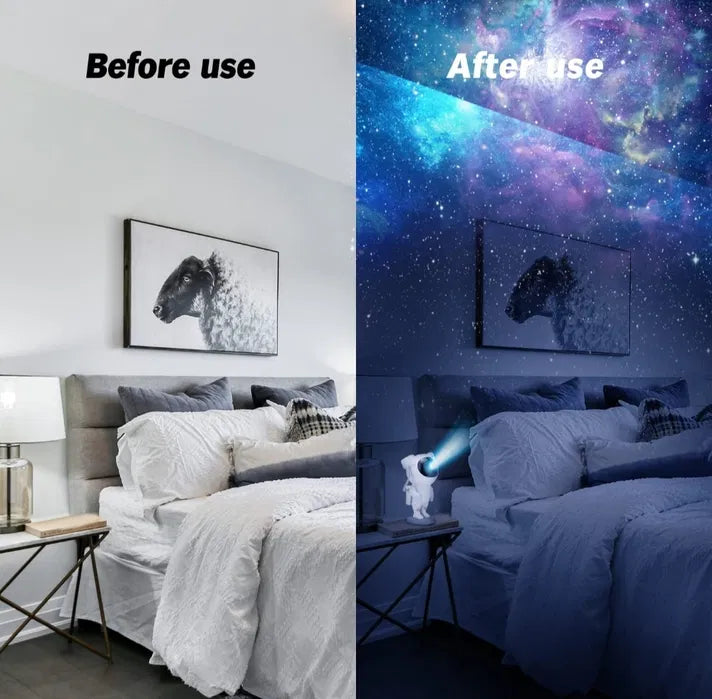 Lampa LED pentru copii cu proiector GALAXY Starry Sky astronaut