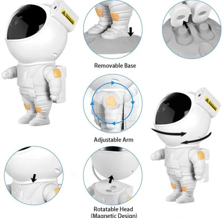 Lampa LED pentru copii cu proiector GALAXY Starry Sky astronaut