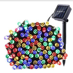 Instalatie cu incarcare solara, 500 LED, 50 metri, Multicolor, 12-14 ore de functionare + Instalatie solara 100 LED, 10 metri CADOU