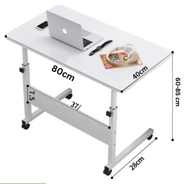 Masuta laptop reglabila-mini birou cu roti,masa laptop cu blat lemn, ajustabila