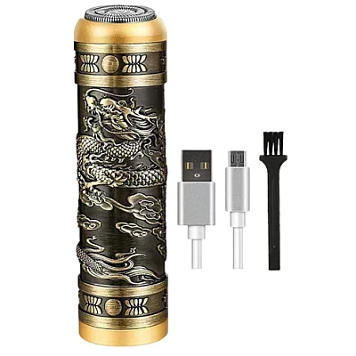 Mini aparat de ras electric reincarcabil cu USB rezistent la apa model Retro