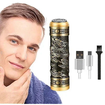 Mini aparat de ras electric reincarcabil cu USB rezistent la apa model Retro