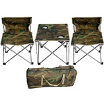 Set Masa cu 2 Scaune Pentru Camping Pliabile Model Army Geanta Inclusa