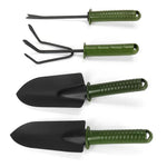 Set 4 unelte pentru gradinarit cu maner verde + manusi de lucru CADOU