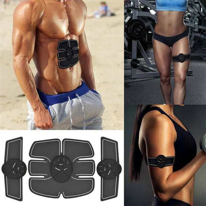 1+1 CADOU Kit Electrostimulator EMS cu 3 piese abdomen, maini, picioare pentru stimularea si cresterea musculaturii