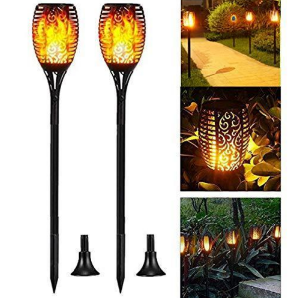 Pachet 3+1 CADOU Lampa solara tip torta cu efect flacara, 51 cm