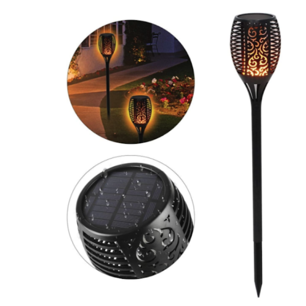 Set 8 x Lampa solara tip torta cu efect flacara, 51 cm
