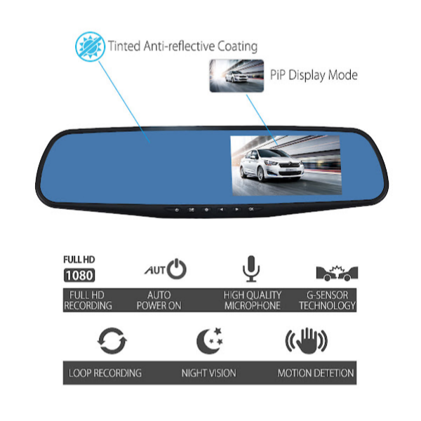 Oglinda auto DVR retrovizoare, camera fata-spate Full HD 1080