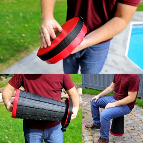 Scaun extensibil cu pliere telescopica, pentru camping