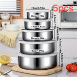 Pachet 1+1 CADOU Set de 5 recipiente alimentare din oțel inoxidabil cu capac