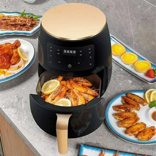 Friteuza cu aer cald, S-18 Air Fryer, 2400W, capacitate 6L si afisaj digital, LCD Touch control