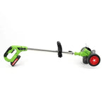Motocoasa electrica 48V, 4000 mAh, 18000 RPM, cu 2 acumulatori si roti detasabile