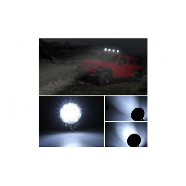Set 4 proiectoare rotunde, 9 LED 42W auto off-road, IP 67
