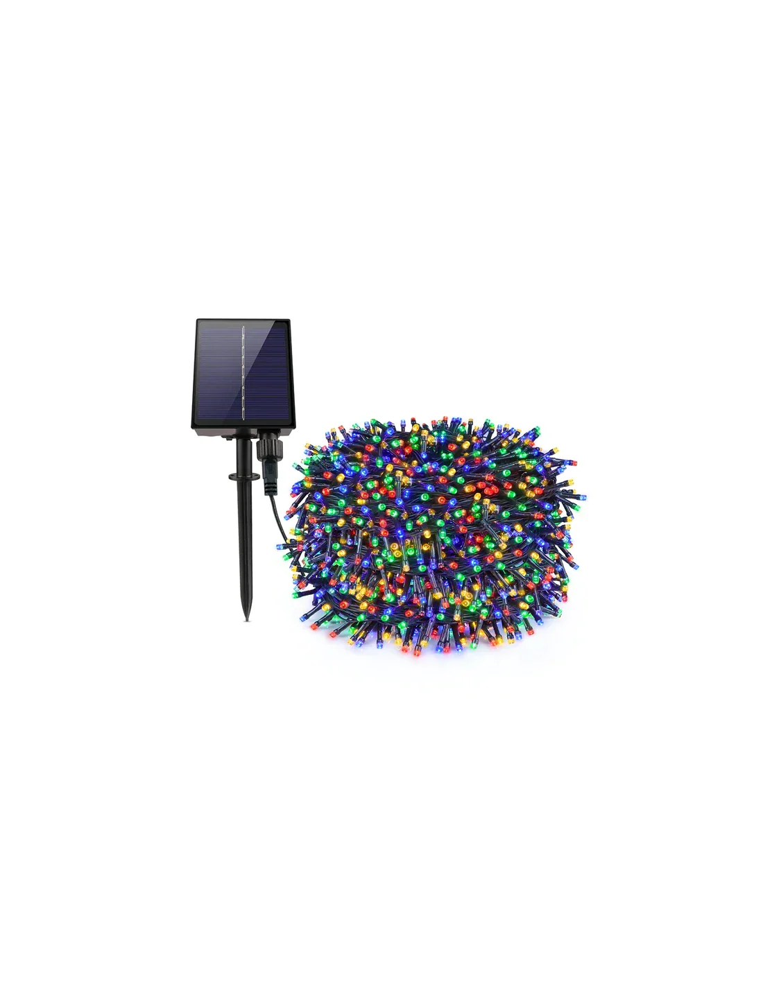 Instalatie cu incarcare solara, 500 LED, 50 metri, Multicolor, 12-14 ore de functionare
