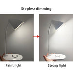 Lampa birou LED cu incarcare wireless, alb, 18x10x41cm