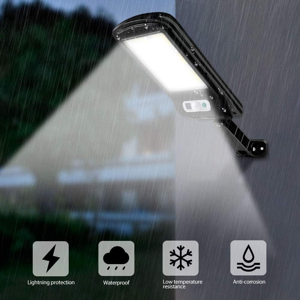 Set 4 Lampi cu incarcare solara, 108 LED-uri COB, senzor de miscare si telecomanda
