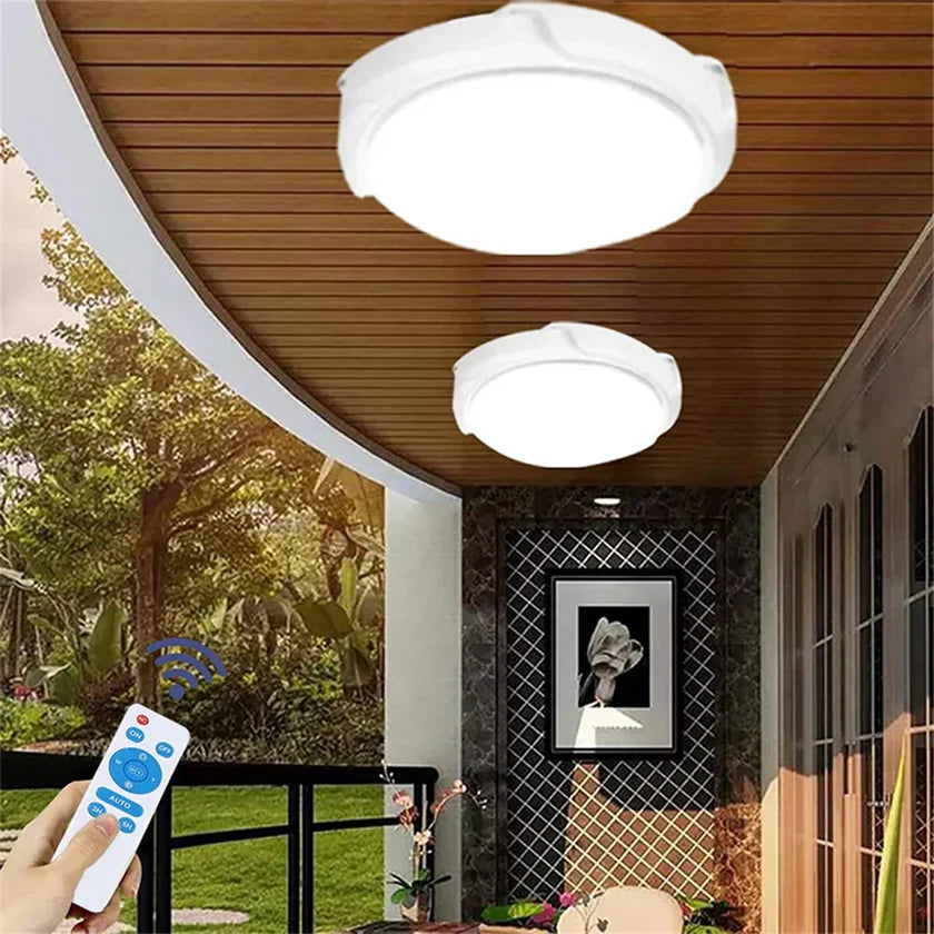 Plafoniera solara 60W Jortan, 74 LED, cu senzor de amurg incorporat si telecomanda + Lampa solara cu 100 LED CADOU