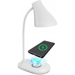 Lampa birou LED cu incarcare wireless, alb, 18x10x41cm