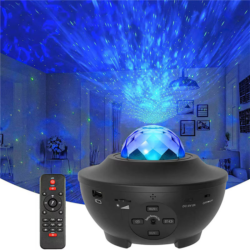 Proiector Amouhom, Lumini LED, Telecomanda, Bluethooth, Cablu USB