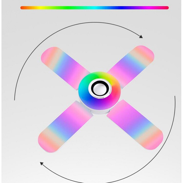 Bec cu 4 brate cu lumina multicolora, cu functie muzicala prin bluetooth, telecomanda inclusa