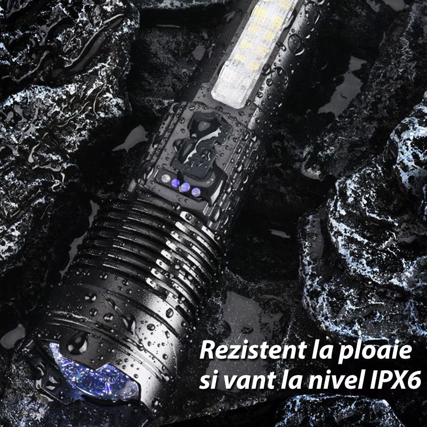 Lanterna calatorii, PVC, Incarcare USB, KH-W519, 800 lumeni, Argintiu