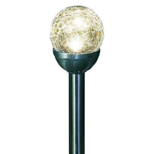 Set 4 lampi solare, I 36 cm, efect sticla crapata