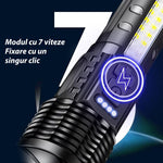 Lanterna calatorii, PVC, Incarcare USB, KH-W519, 800 lumeni, Argintiu