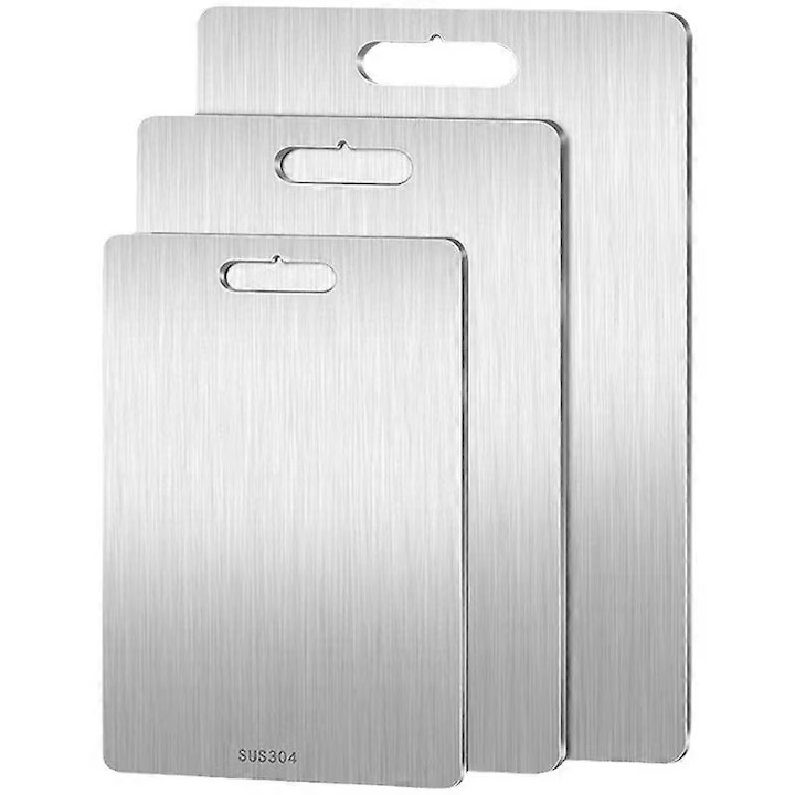 Set 2 tocatoare de bucatarie din otel inoxidabil, usor de curatat, argintiu, 35/24 cm