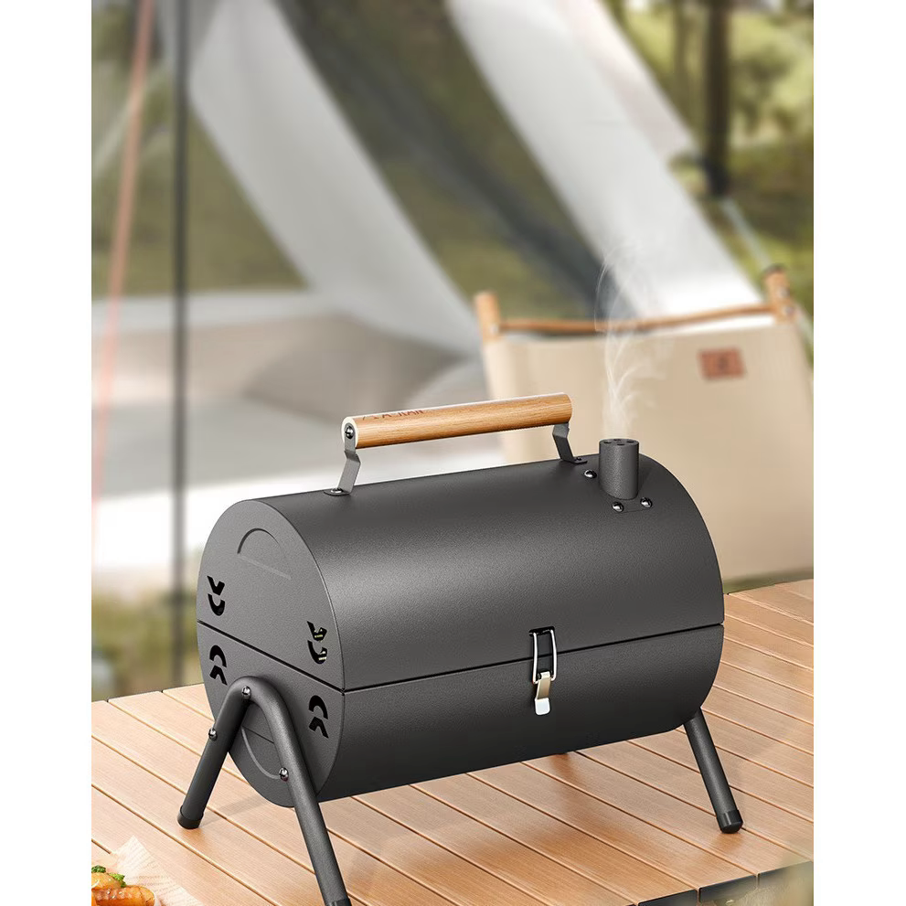 Gratar portabil pe carbuni, 2 zone de gatit, 38 cm