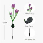 1+1 CADOU Lampa solara LED cu flori, 75x5x5cm, IP65, pentru decorare gradina, mov