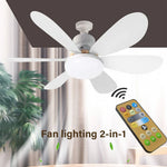 Ventilator de tavan cu LED, 40W, control de la distanta, 52cm x 18cm, alb
