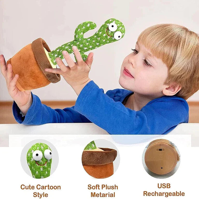 Jucarie audio educativa, limba engleza, 224 de cuvinte + Jucarie Interactiva de Plus Cactus Dansator cu USB CADOU