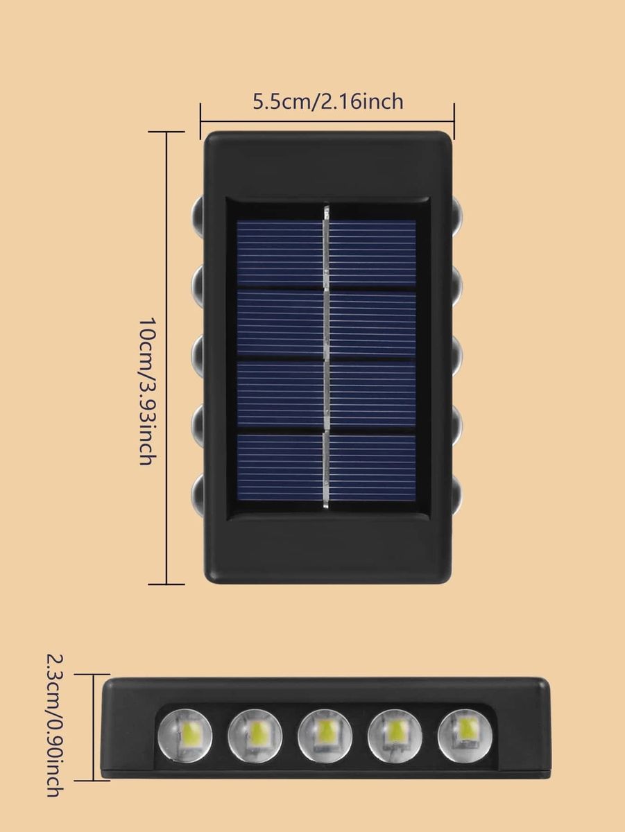 Pachet 2+2 CADOU Lampa Solara 10 LED, Senzor de Lumina