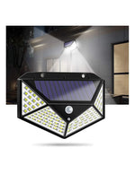 Pachet 5+5 CADOU Lampa 100 LED cu panou solar, senzor de miscare