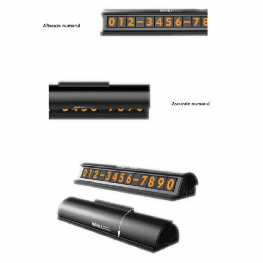 Pachet Parasolar pliabil tip umbrela pentru parbrizul masinii + Placuta numar telefon parcare, pentru parbriz CADOU