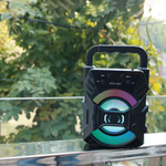 Boxa Portabila cu Bluetooth, USB, Lumini LED si radio Fm
