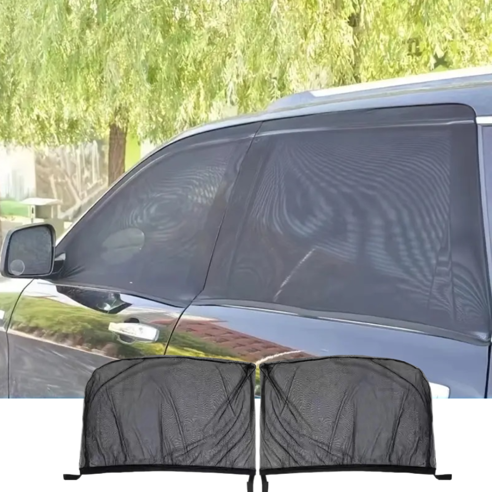 Set 4 Parasolare auto, termoizolante, protectie UV, Negru + Suport numar de telefon CADOU