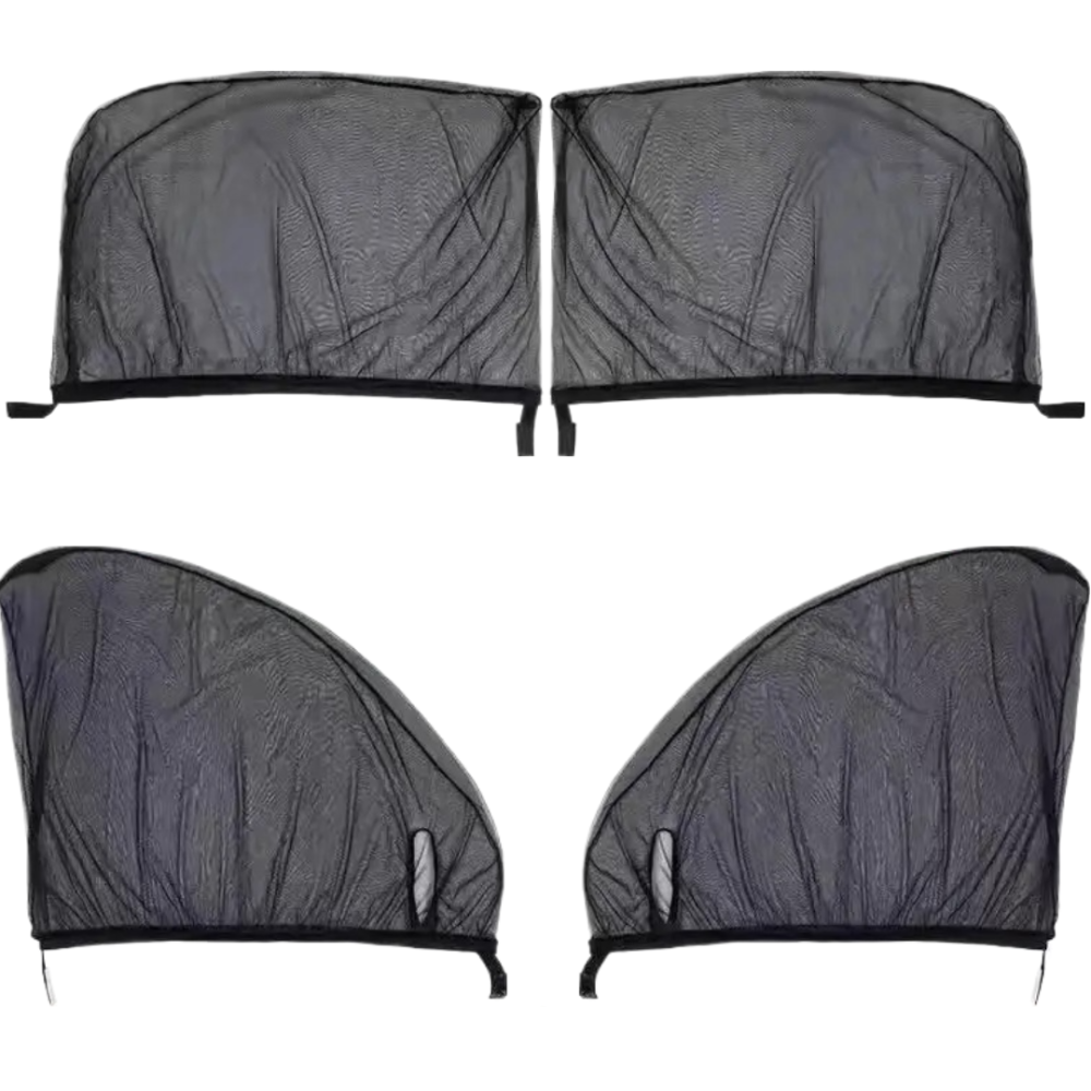 Set 4 Parasolare auto, termoizolante, protectie UV, Negru + Suport numar de telefon CADOU