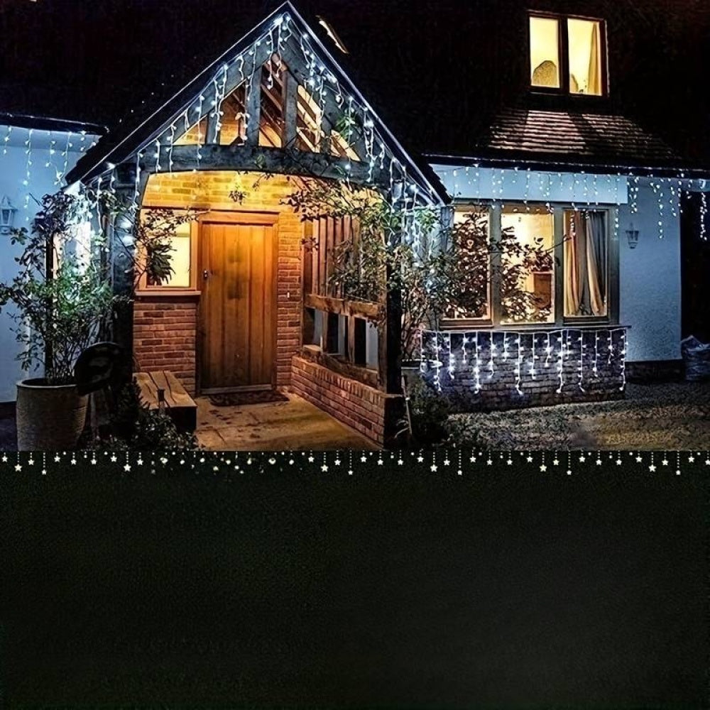 1+1 CADOU Instalatie franjuri 12m, 300 LED-uri, de exterior, interconectabile